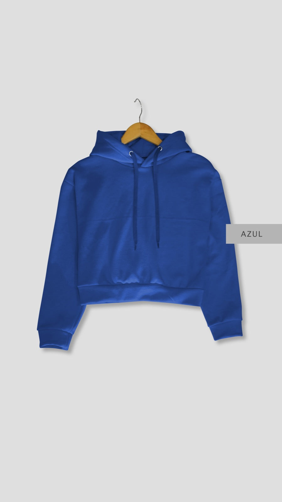Sudadera Crop Azul Pavo