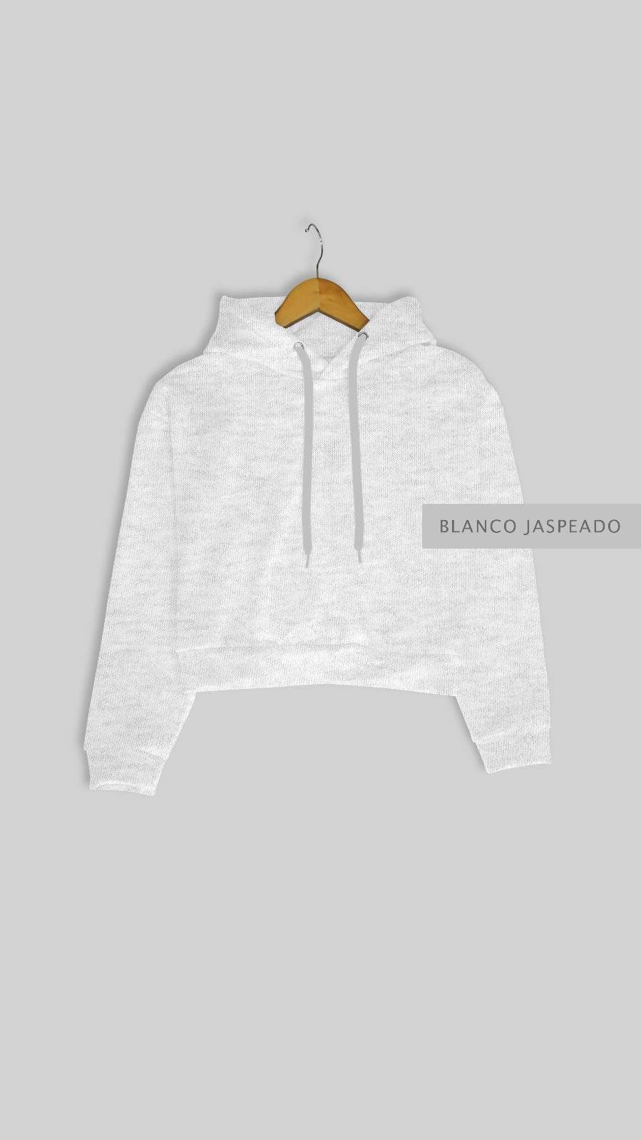 Sudadera Crop Blanco Jaspeado