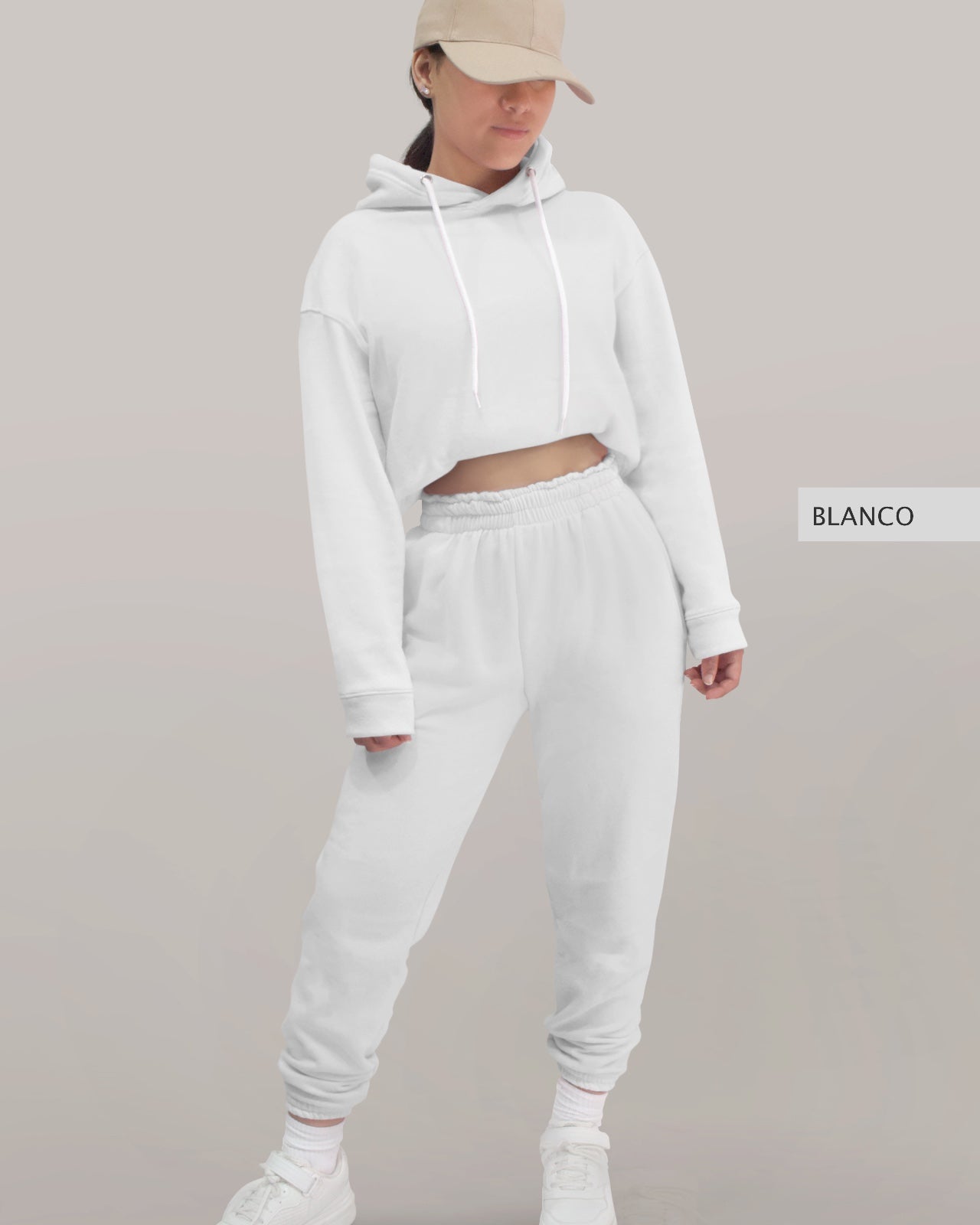 Conjunto Sudadera Pants Dama Blanco