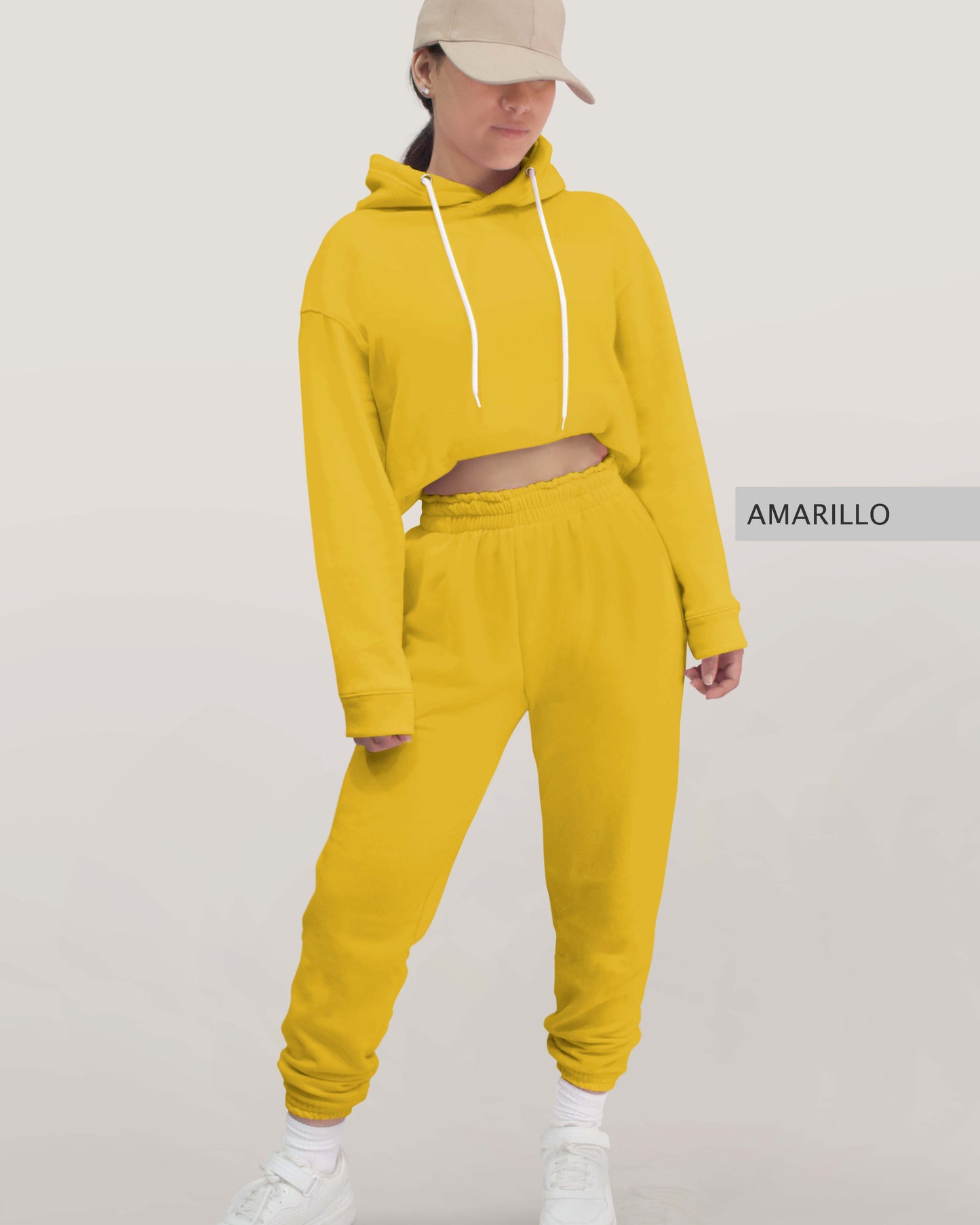 Conjunto Sudadera + Pants Dama Amarillo