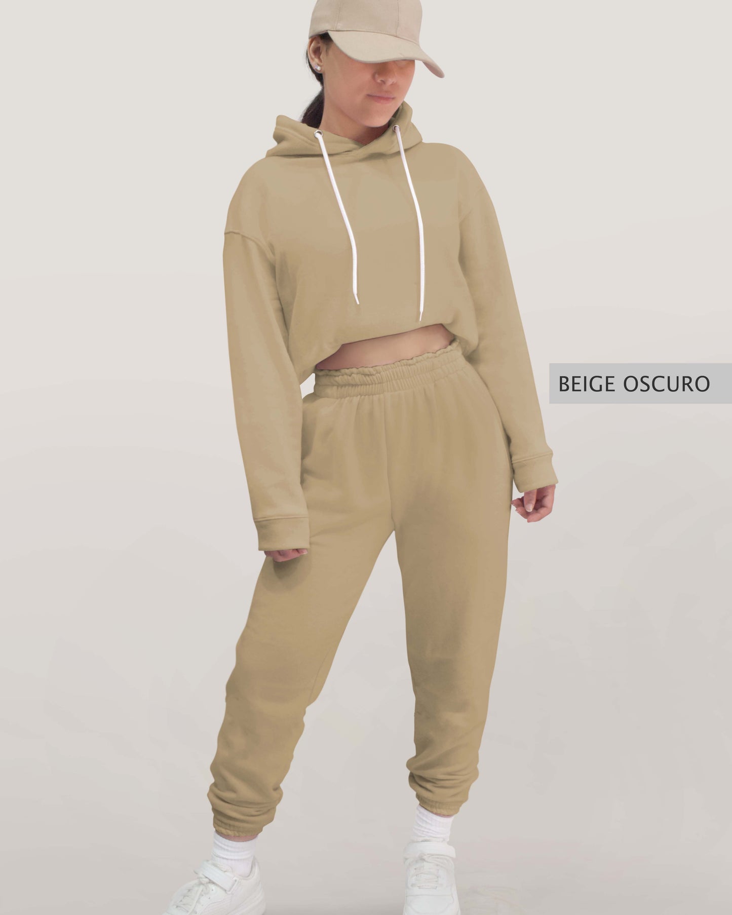Conjunto Sudadera + Pants Dama Beige Oscuro