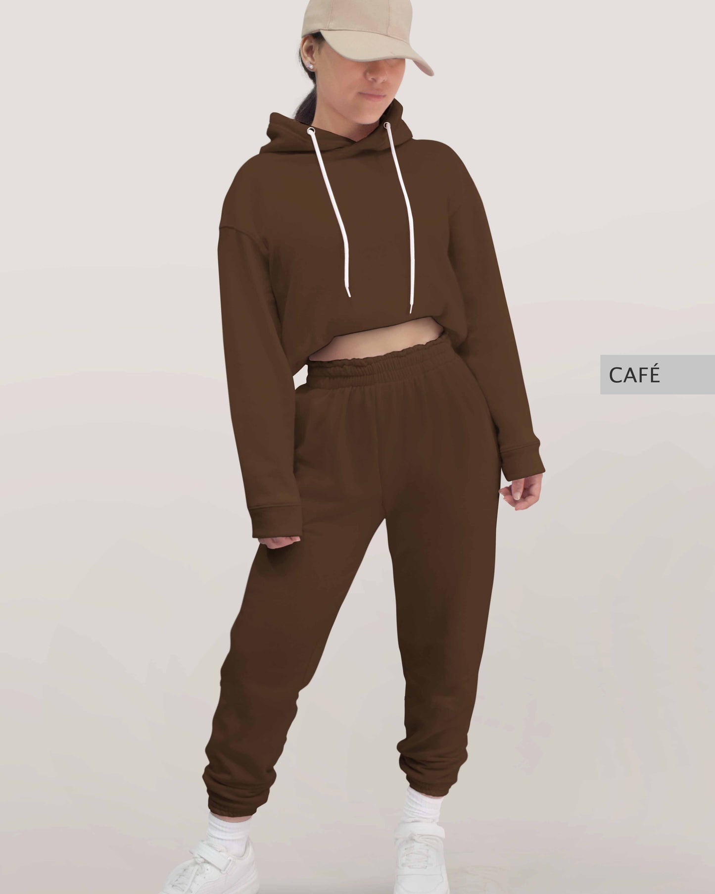 Conjunto Sudadera + Pants Dama Café