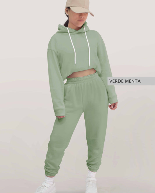 Conjunto Sudadera + Pants Dama Verde Menta