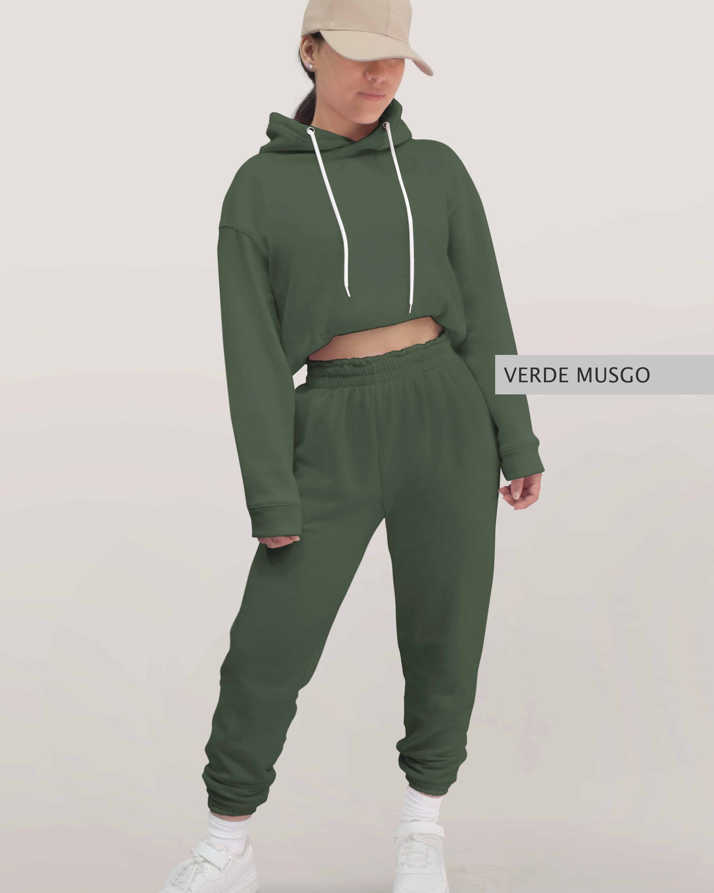 Conjunto Sudadera + Pants Dama Verde Musgo