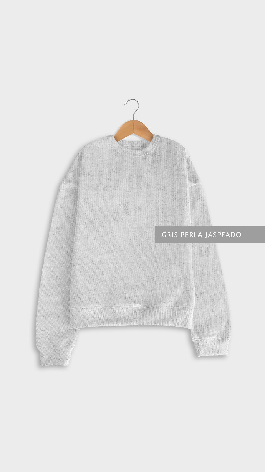 Sudadera Oversize Gris Perla Jaspeado