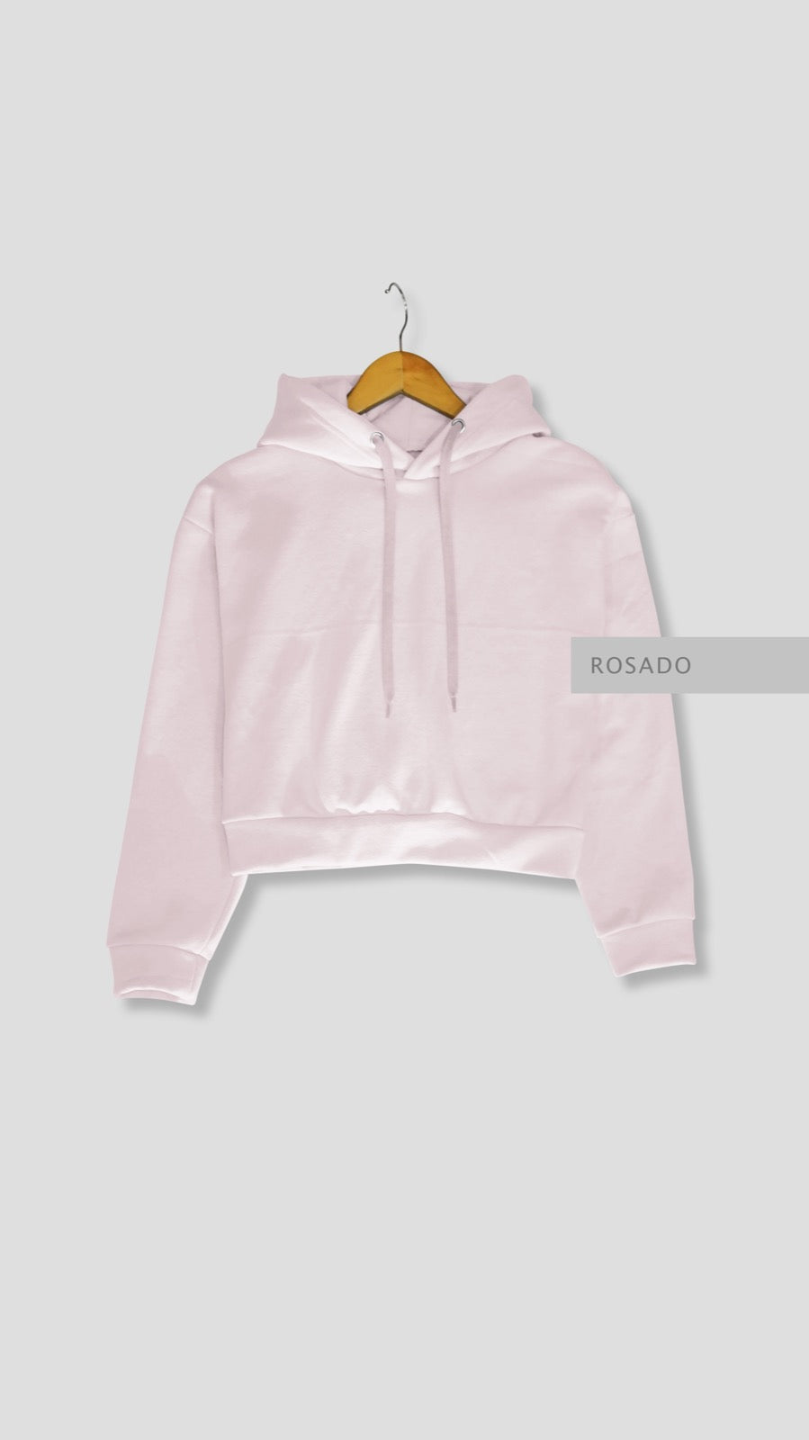 Sudadera Crop Rosa Pastel