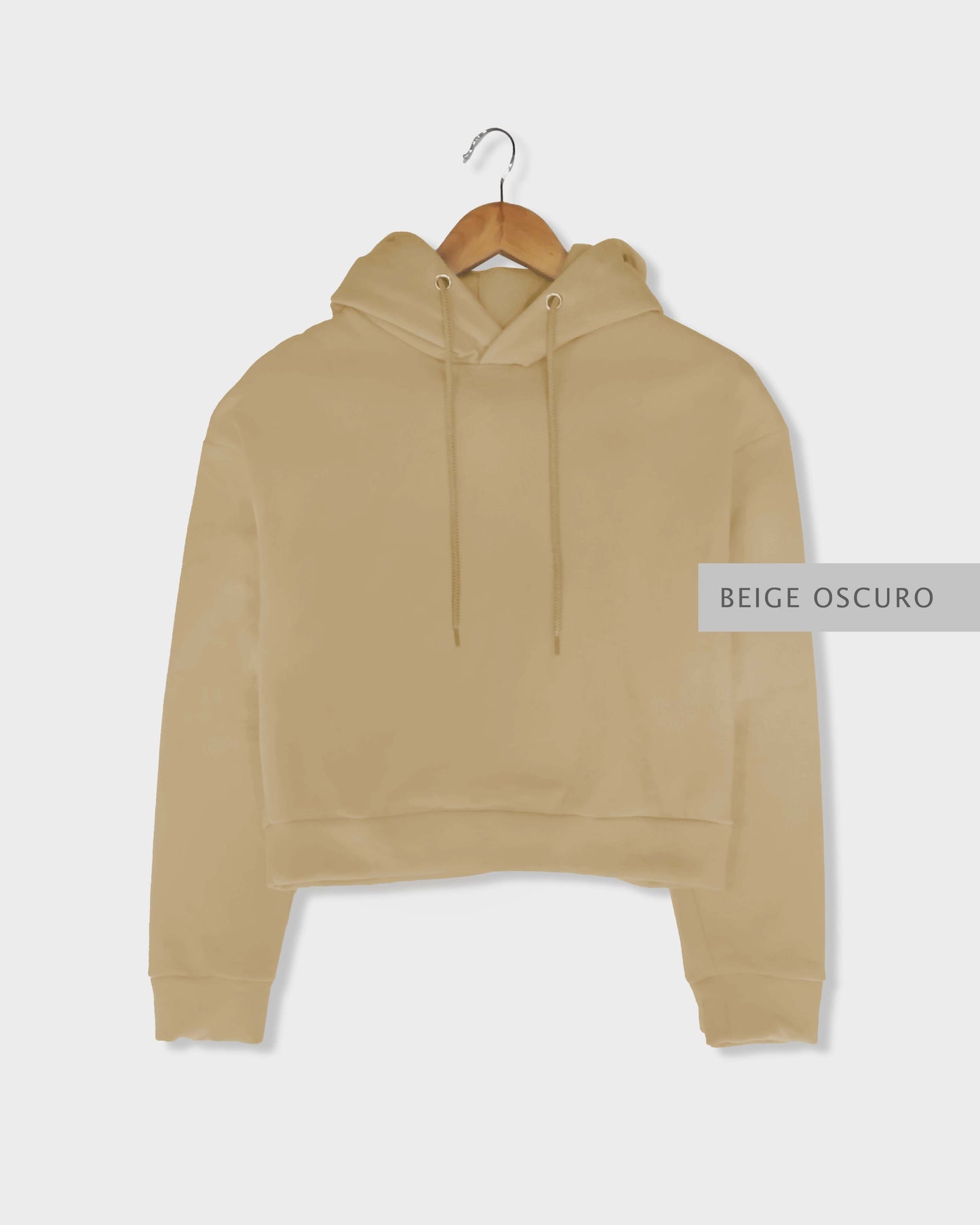 Sudadera Crop Beige Oscuro