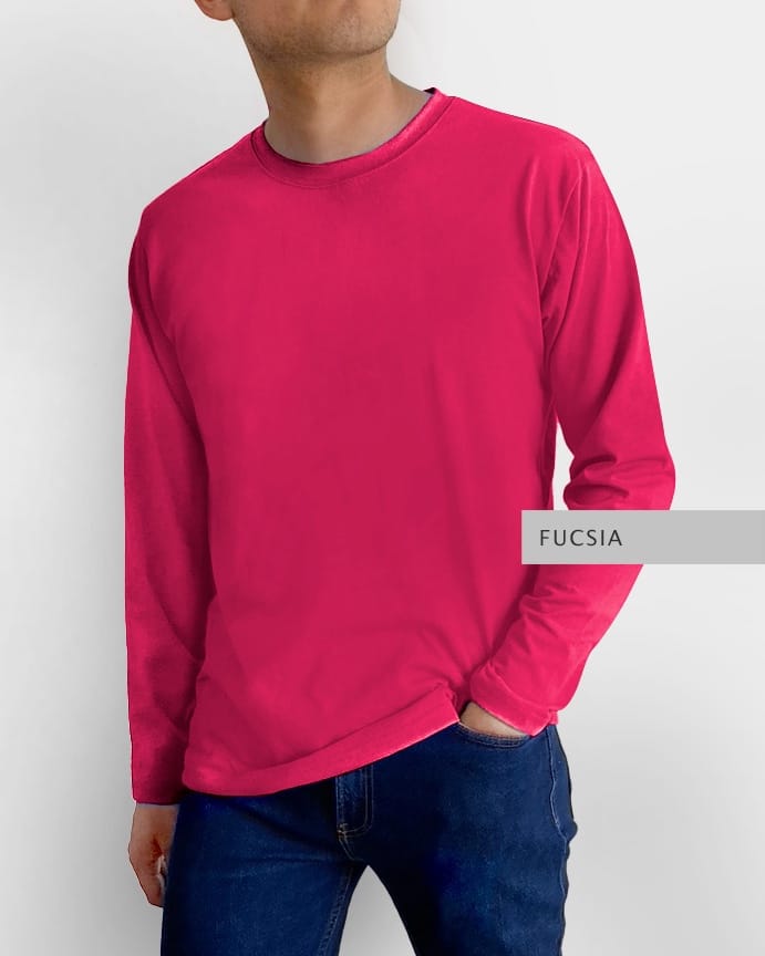 Playera Basic Manga Larga Fucsia