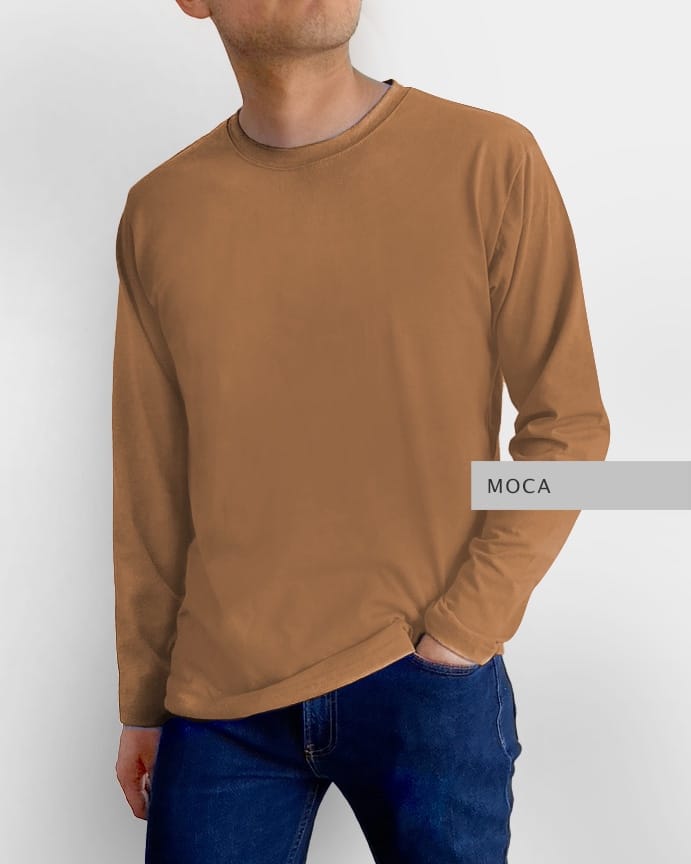 Playera Basic Manga Larga Moca