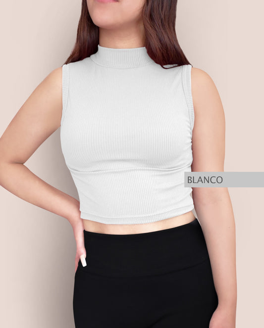 Top Cuello Alto Blanco