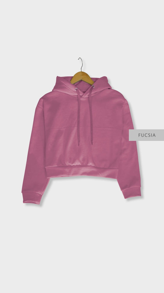 Sudadera Crop Fucsia