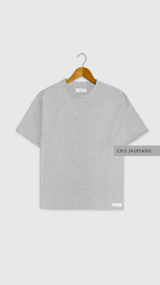 Playera Oversize Gris Claro Jaspeado