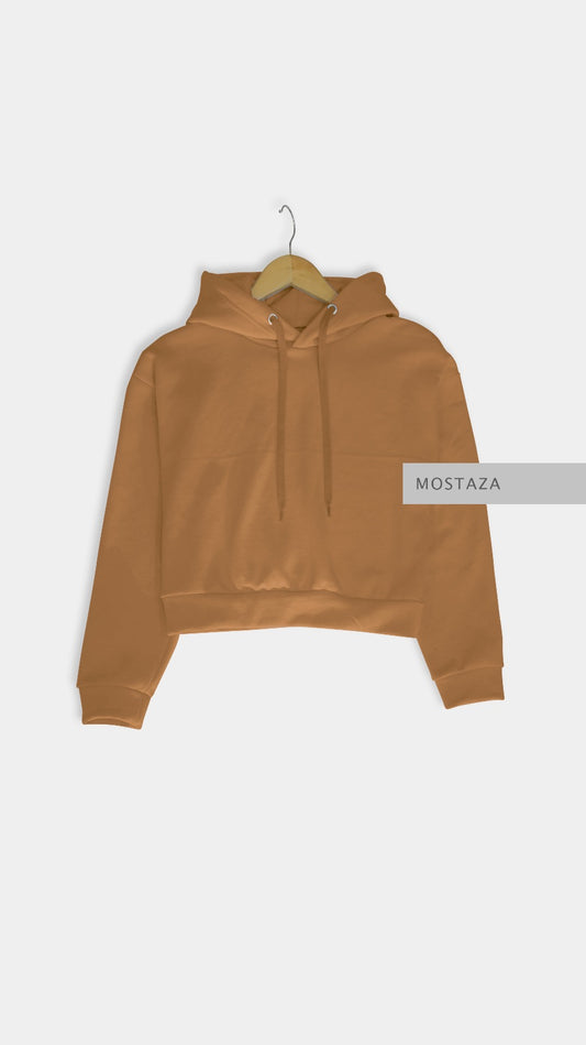 Sudadera Crop Mostaza