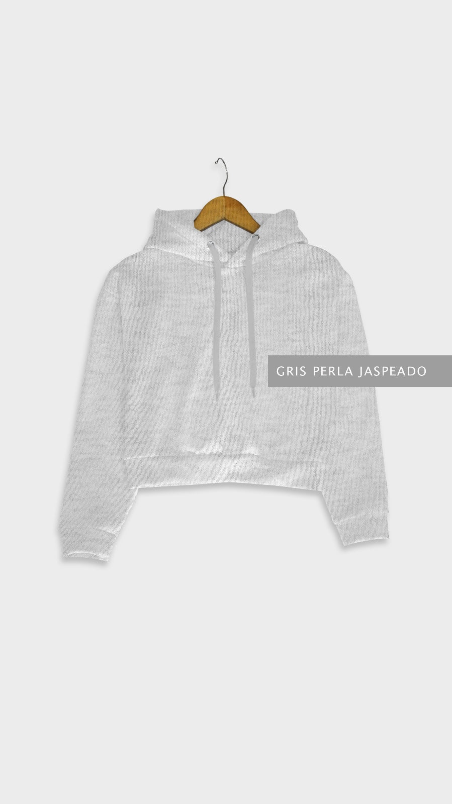 Sudadera Crop Gris Perla