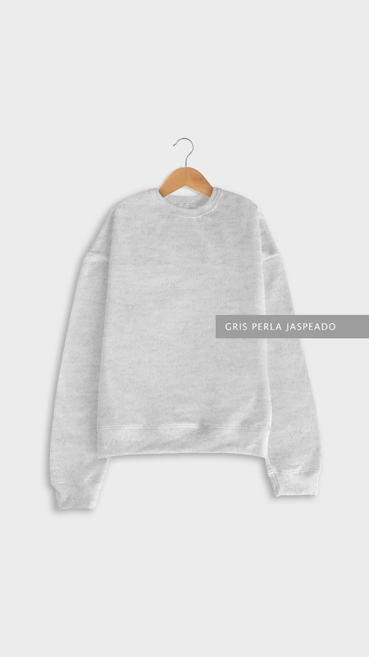 Sudadera Oversize Gris Perla Jaspeado