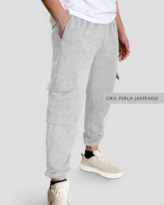 Pants Cargo Gris Perlas Jaspeado