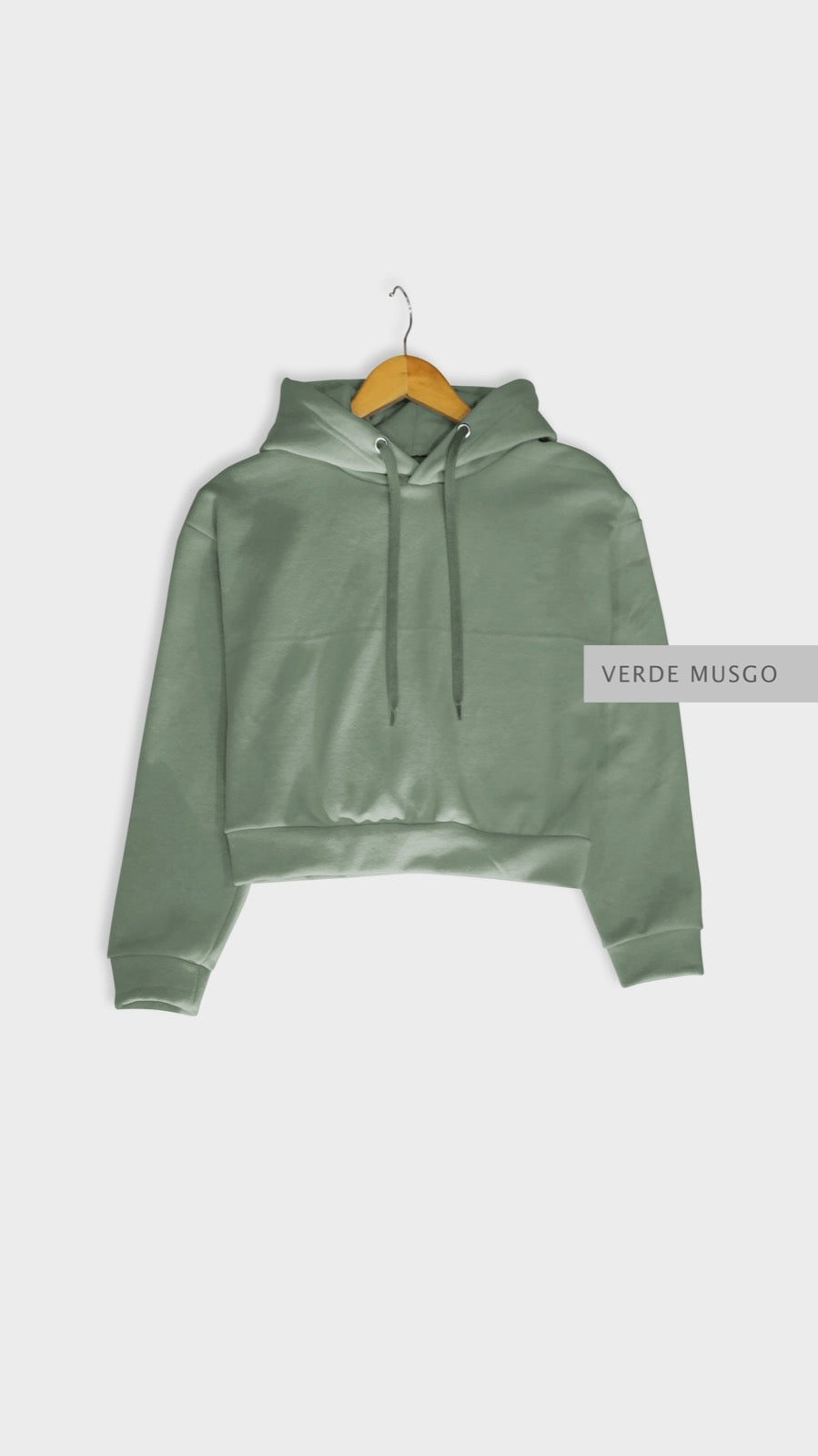 Sudadera Crop Verde Musgo