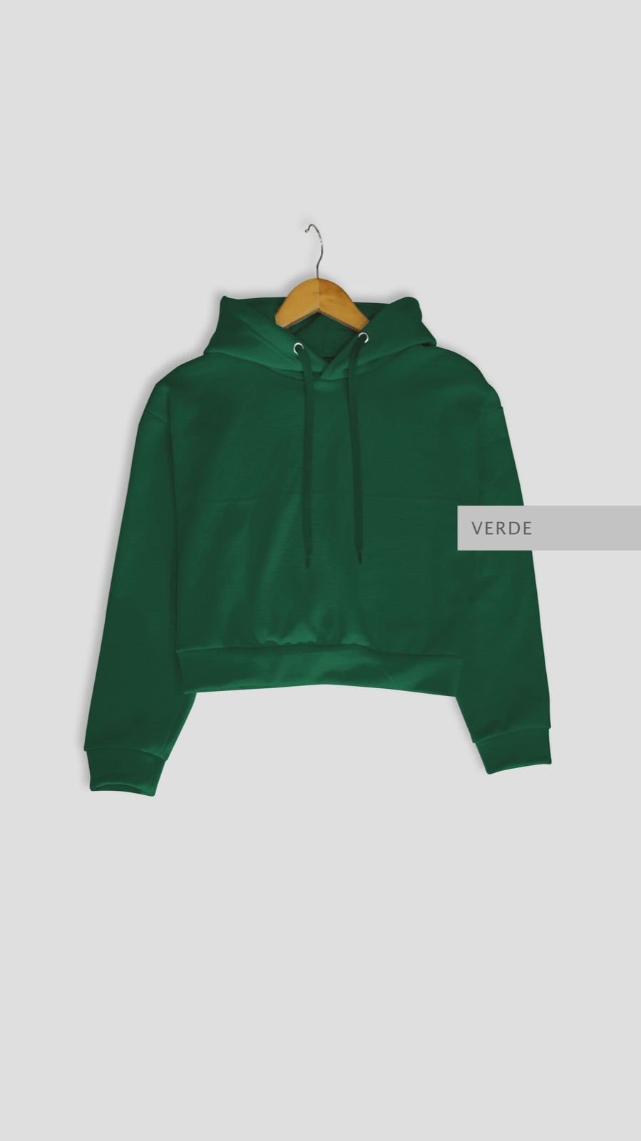 Sudadera Crop Verde Botella