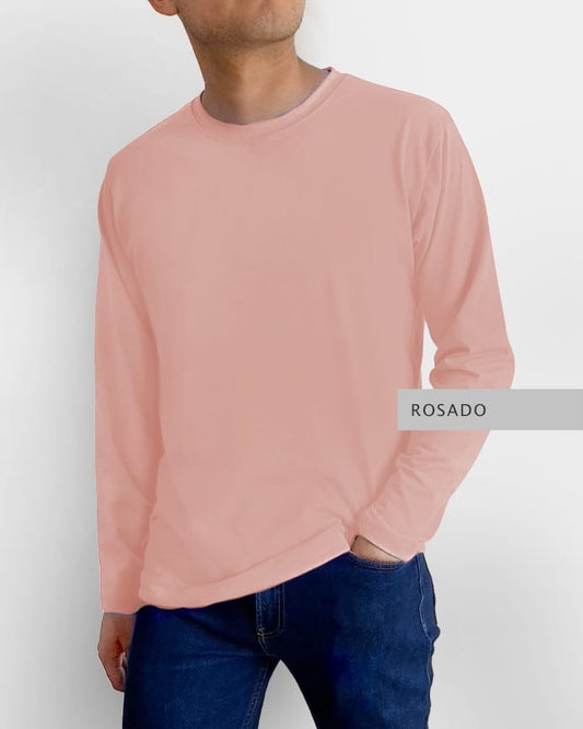 Playera Basic Manga Larga Rosa
