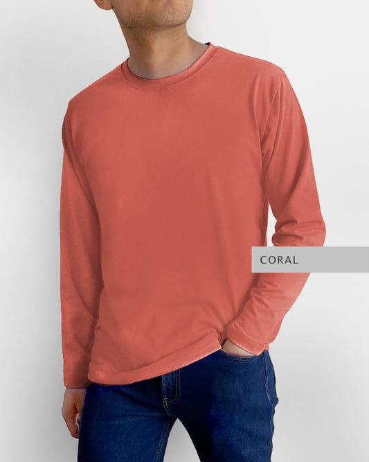 Playera Basic Manga Larga Coral